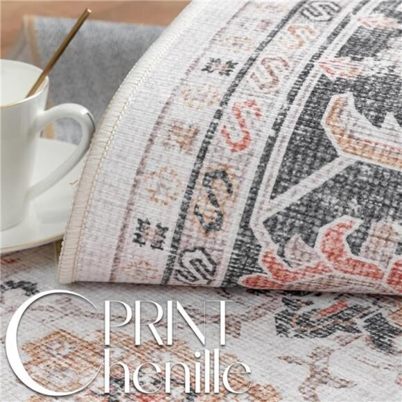 Area Rug 2x3 Entryway Rug Taupe Vintage Traditional Area Rug - Picture 2 of 7